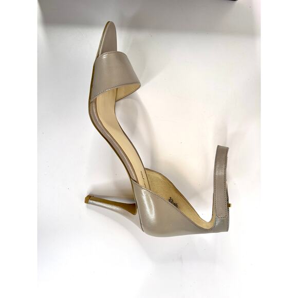 Nine West In Style Size 10.5 M 3 Inch Gray Leather Ankle Strap Heels - Picture 13 of 14